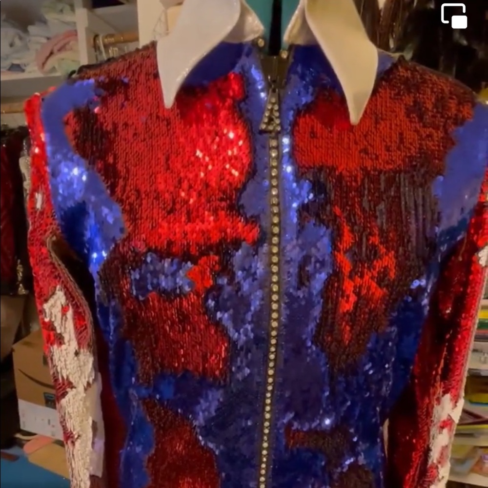 Patriotic western show jacket size Large